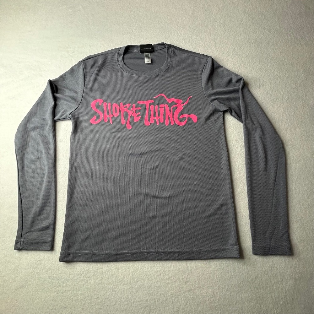 Shore Thing Women Mermaid Sailing Boating Shirt Sun XS Long Sleeve Gray Graphic